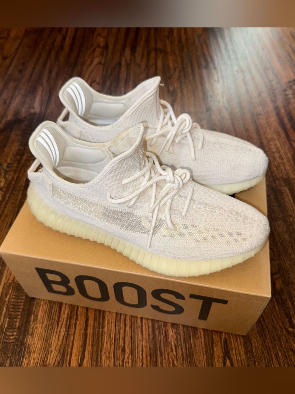 Adidas Yeezy Boost 350 V2 Bone Prime Knit Sneakers Size 11 HQ6316